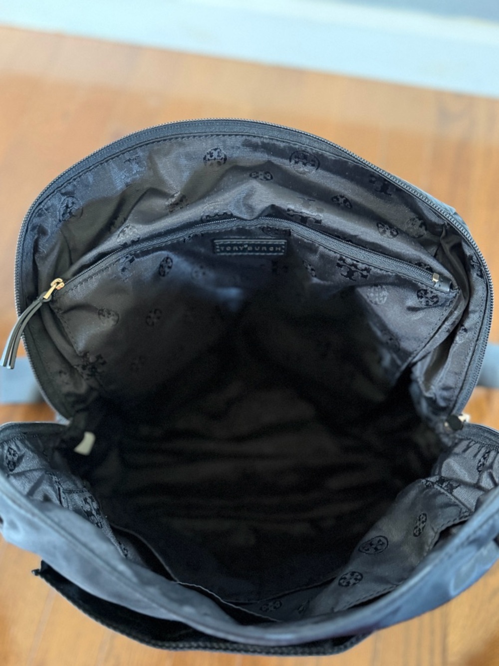 Tory Burch Backpack Black Nylon | Lightweight Everyday / Travel / Diaper Bag - Picture 4 of 9